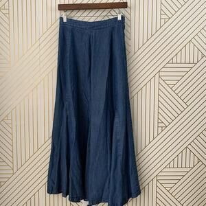 Saddle Ridge Vintage Collection Flowy A line pleated denim maxi skirt 5/6 27 In